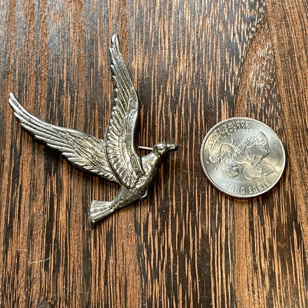 Vintage Sterling Silver Bird Brooch